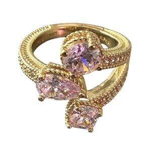 Judith Ripka 925 Sterling Silver 14K Gold Clad Ring Size 8.75 NEW